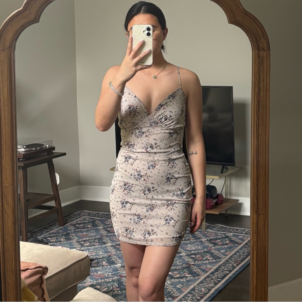 Floral Spaghetti Strap Mini Dress